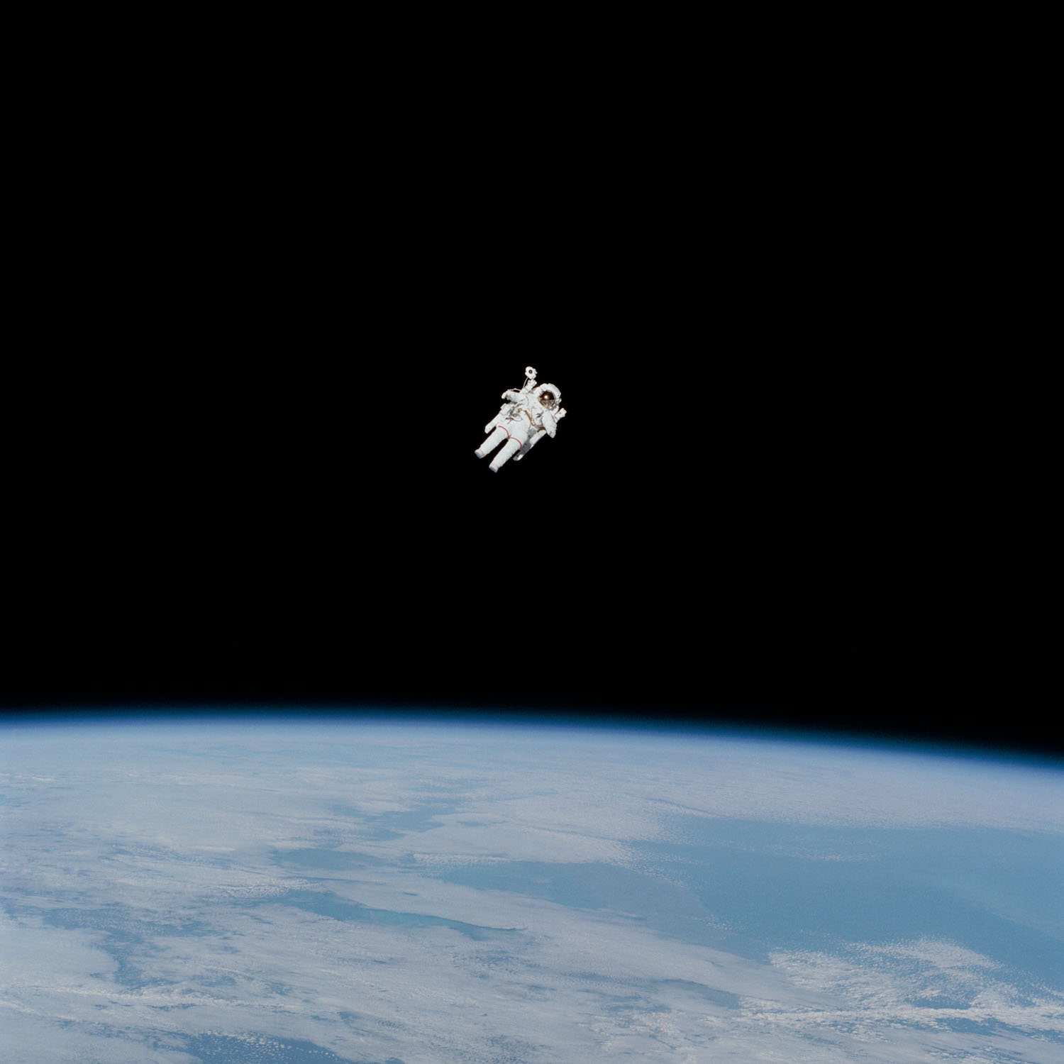 NASA astronaut Bruce McCandless II during a spacewalk in 1984.
