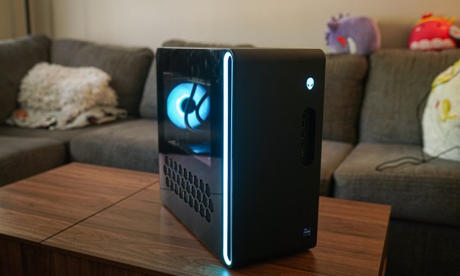 Alienware Aurora R16 sitting on a coffee table.