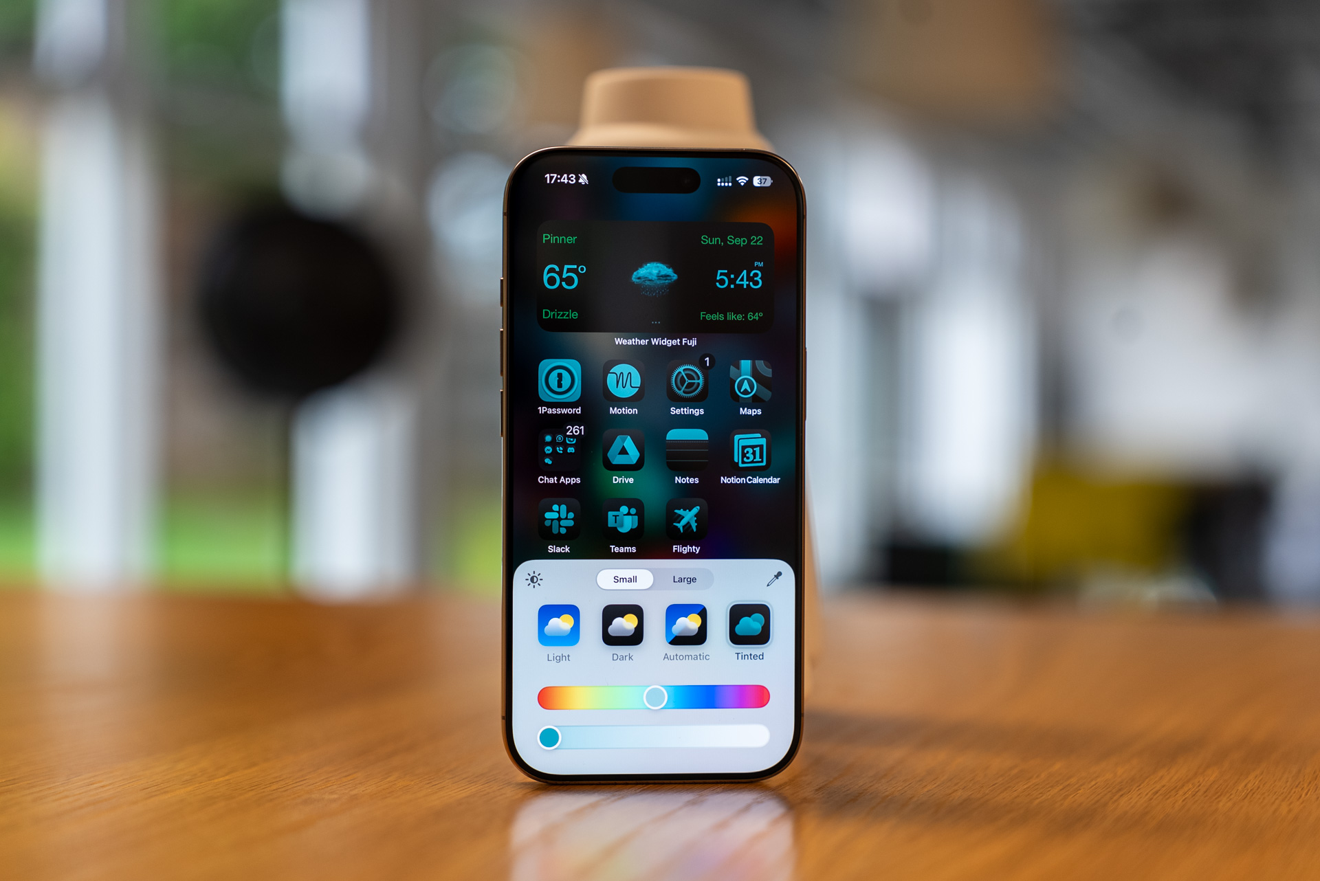 iOS 18 homescreen tint options on the iPhone 16 Pro