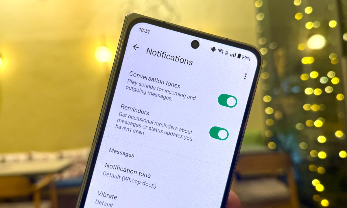 Reminders feature in WhatsApp.