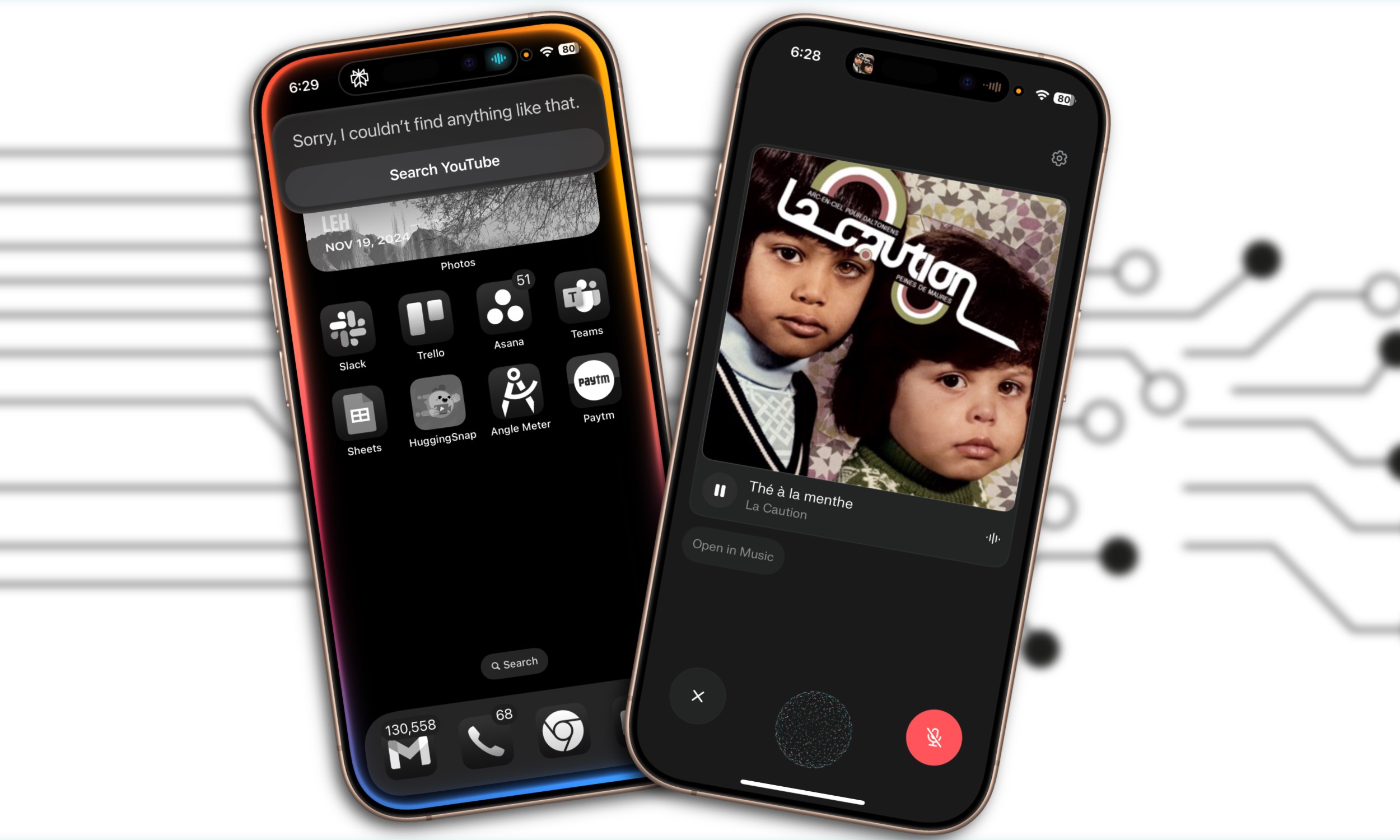 Comparison of Siri and Perplexity Assistant at music search and playback.