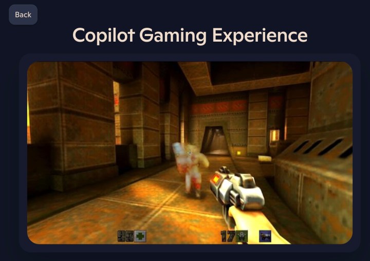 Copilot Quake II game.