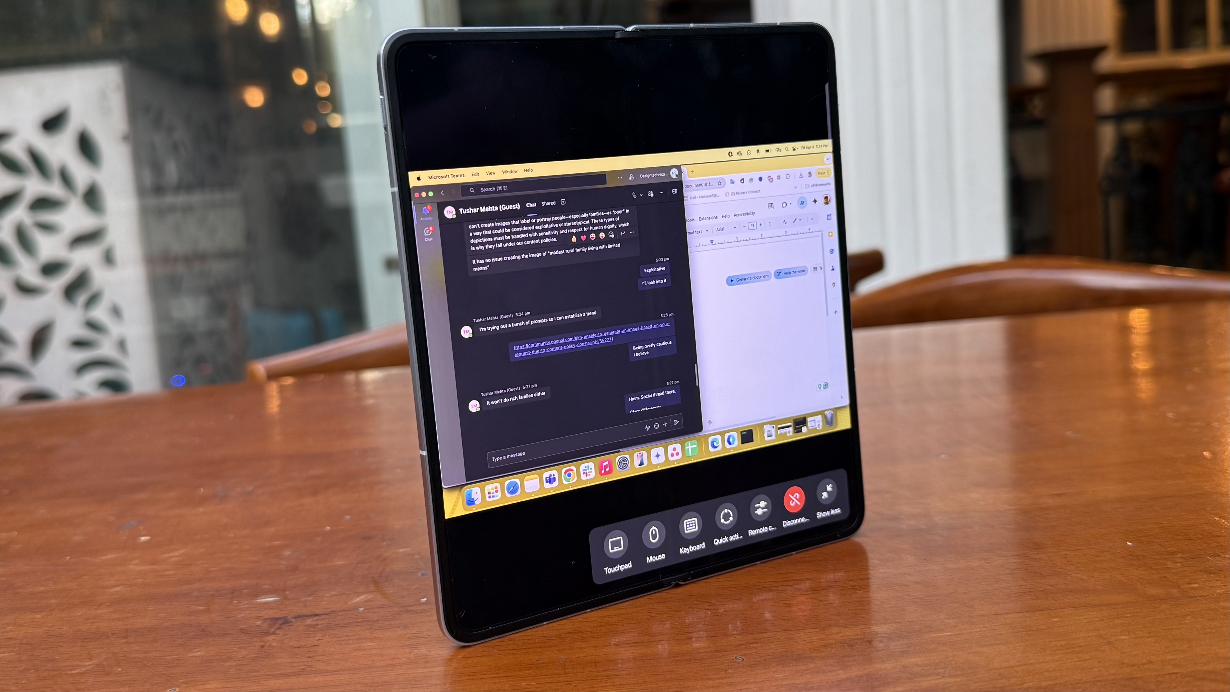 The Oppo Find N5 is facilitating remote control of a Mac.