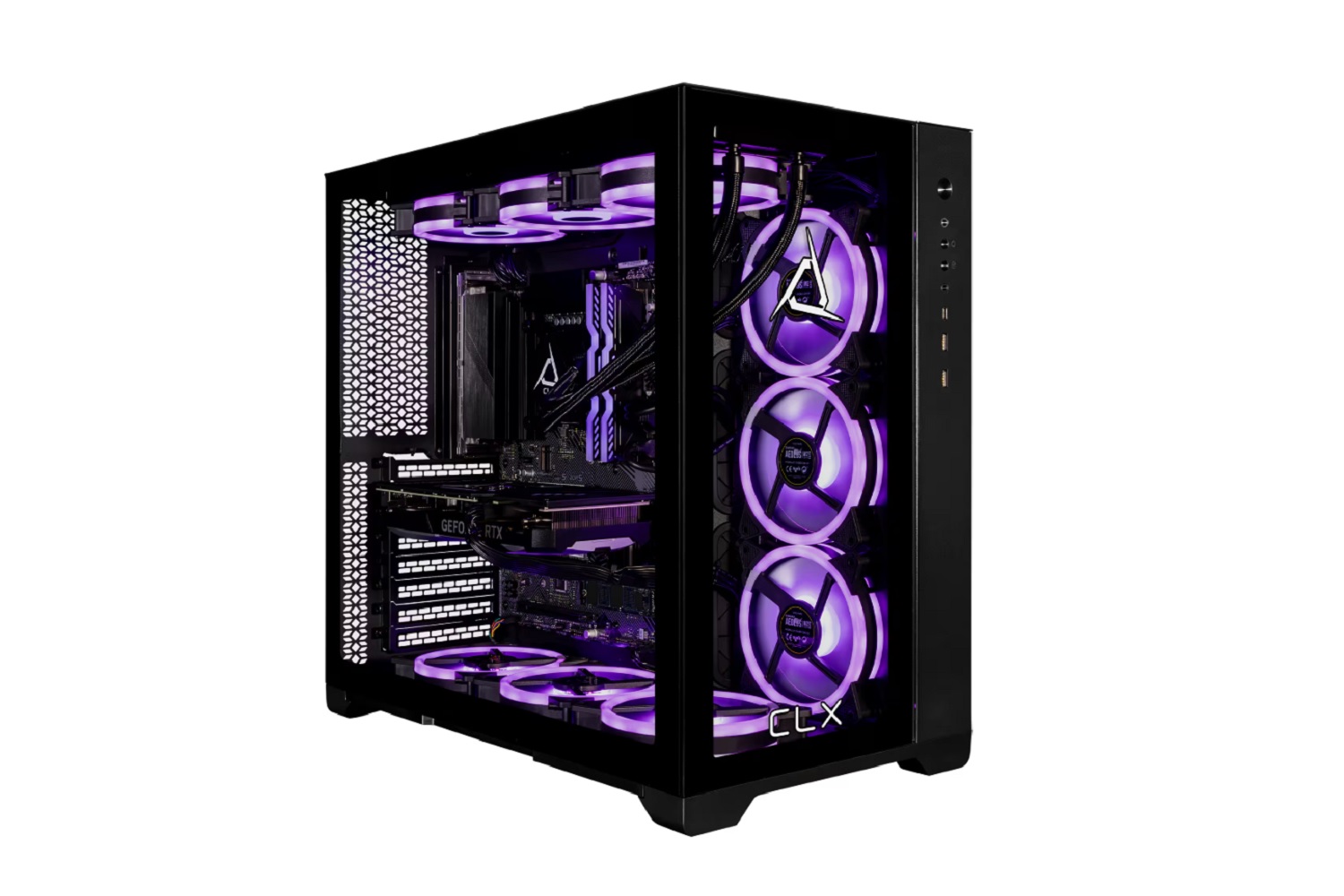The CLX SET gaming PC on a white background.