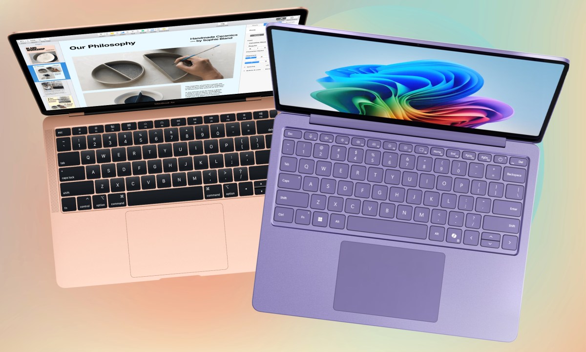 13-inch Microsoft Surface Laptop and Macbook Air.